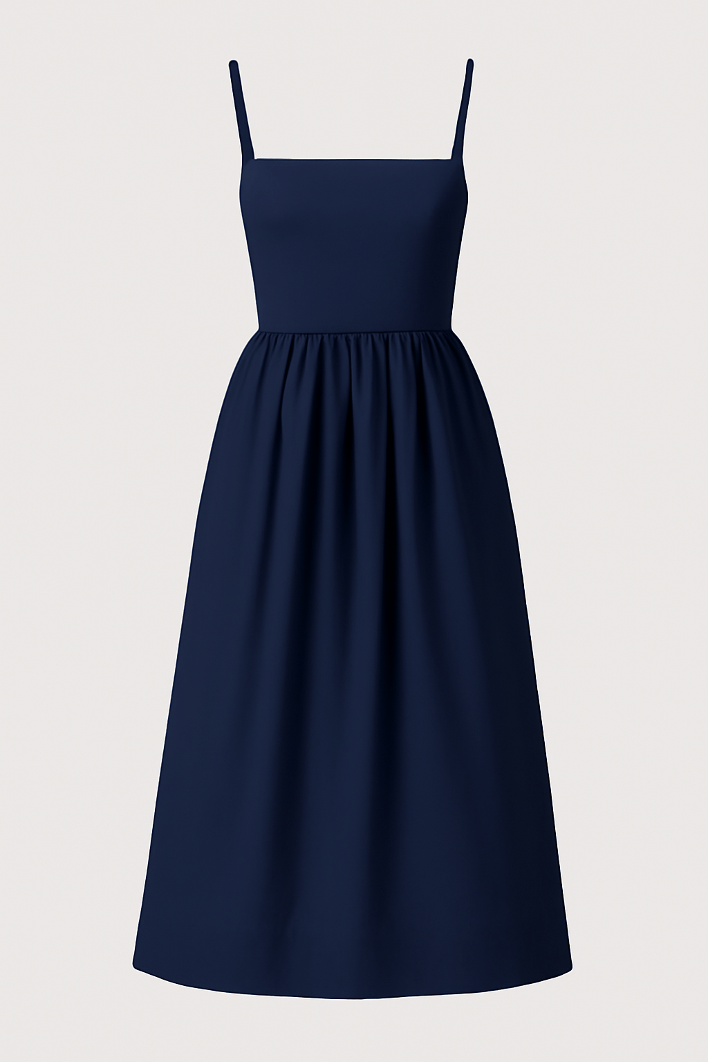 Elodie | Women's Summer Midi Dress – Spaghetti Strap – Elegant Flared Skirt for Warm Weather