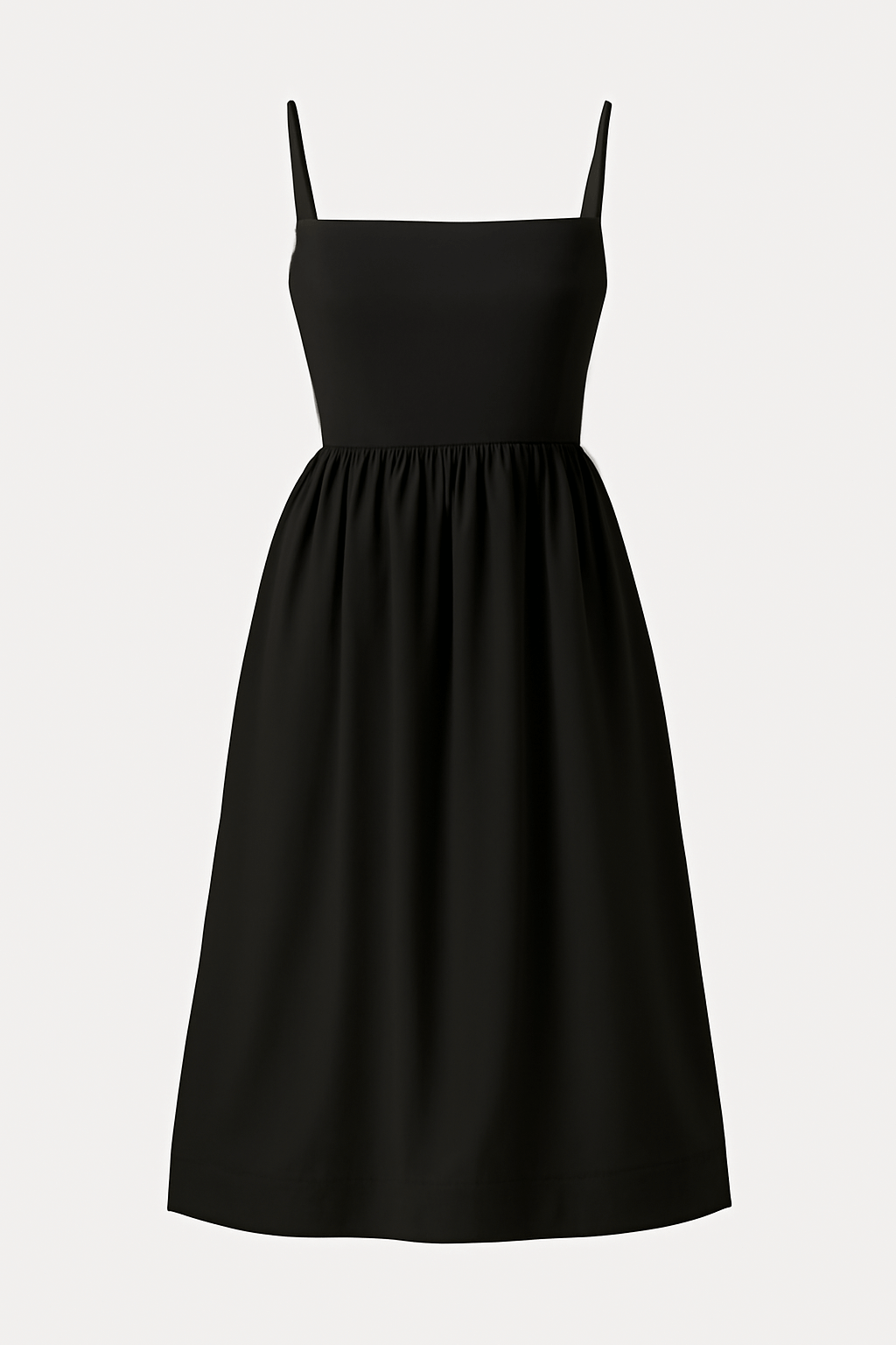 Elodie | Women's Summer Midi Dress – Spaghetti Strap – Elegant Flared Skirt for Warm Weather