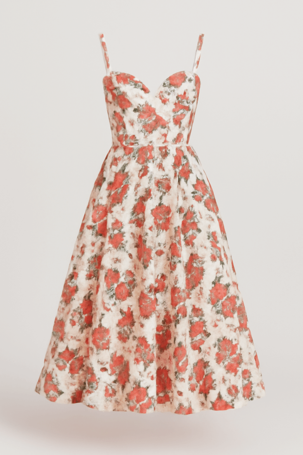 Celeste | Women's Elegant A-Line Midi Dress – Spaghetti Straps with Lace Detail – Perfect for Summer & Formal Events