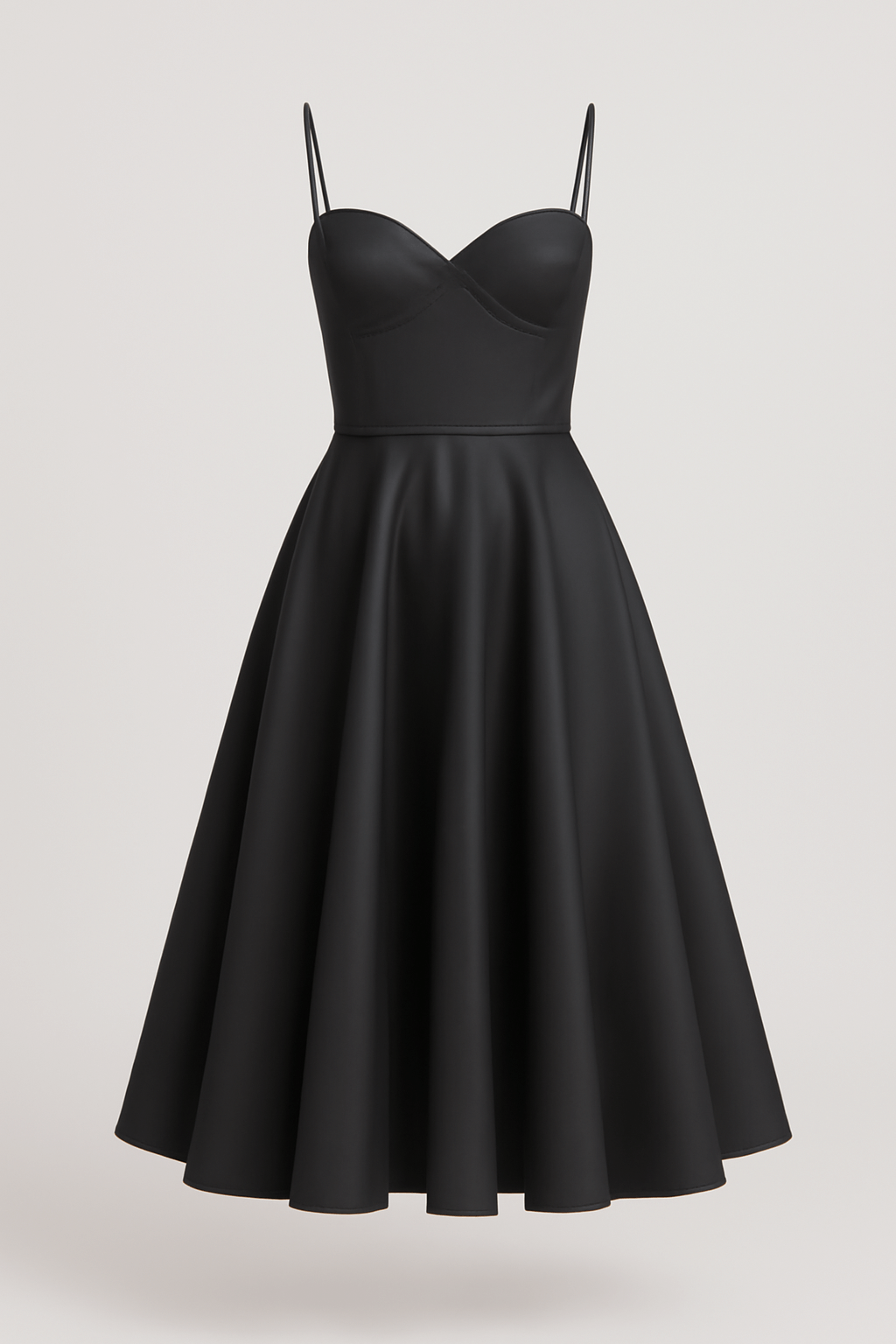 Celeste | Women's Elegant A-Line Midi Dress – Spaghetti Straps with Lace Detail – Perfect for Summer & Formal Events