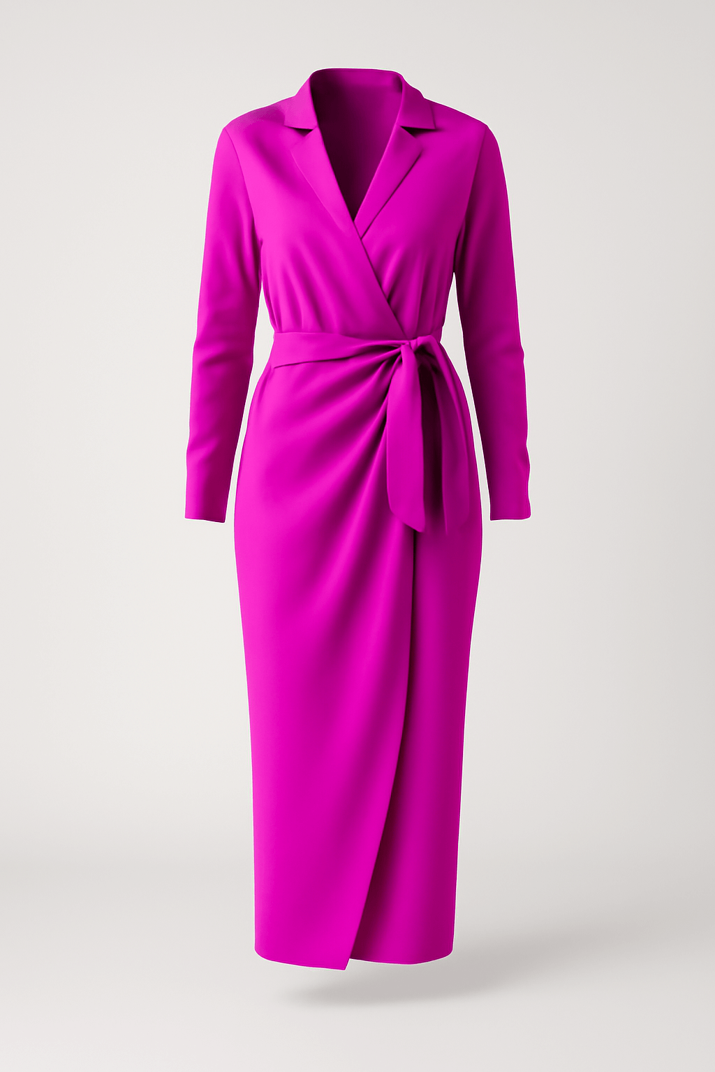 Anya | Women's Formal Dress – Elegant Silk Satin Wrap with Long Sleeves & V-Neck