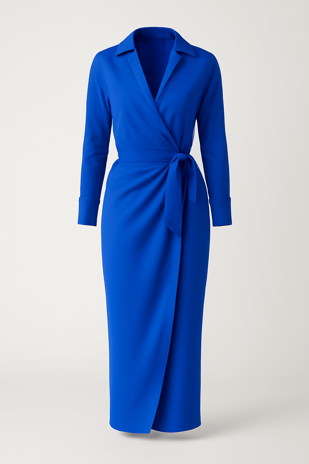 Anya | Women's Formal Dress – Elegant Silk Satin Wrap with Long Sleeves & V-Neck