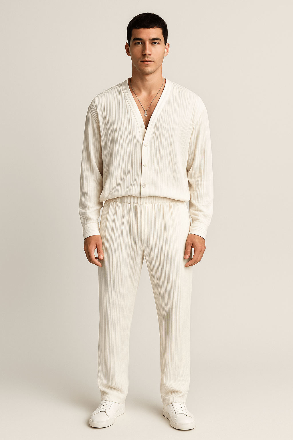 Mason | Men's Lounge Set – Comfortable Long Sleeve Shirt & Elastic Waist Pants – Stylish Loungewear