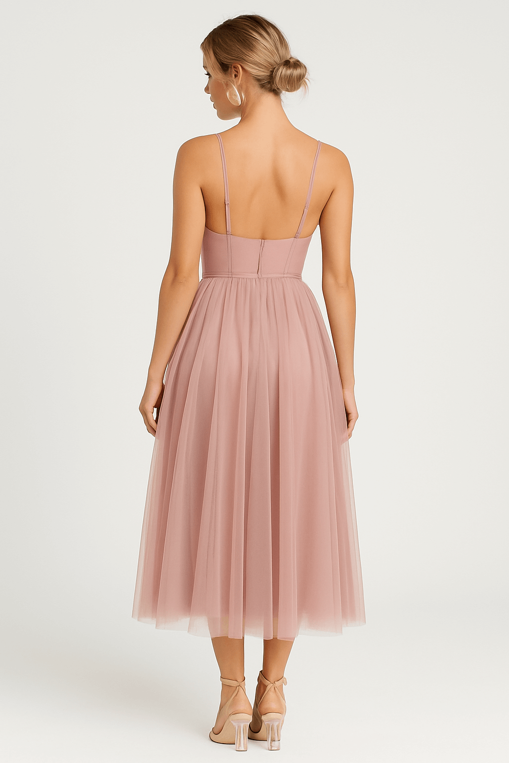 Bea | Women's Formal Maxi Dress – Elegant Flowy Chiffon – Sleeveless V-Neck Design