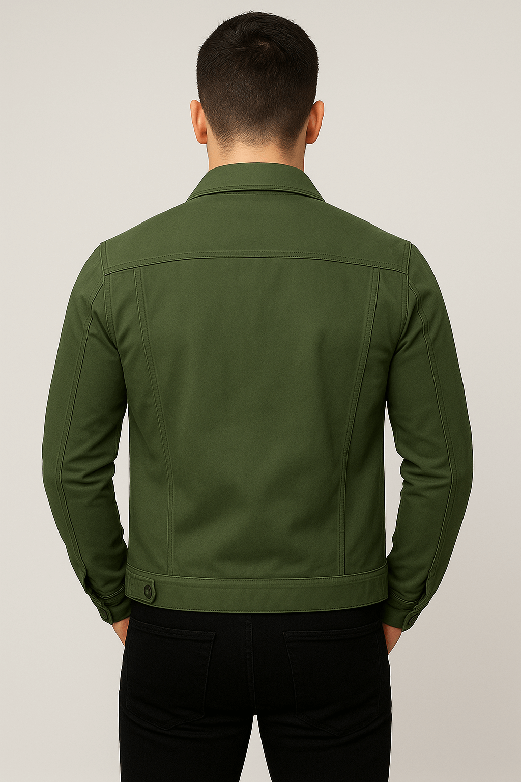 Lucian | Men's Structured Fit Denim Jacket – Classic Collar – Durable with Functional Chest Pockets