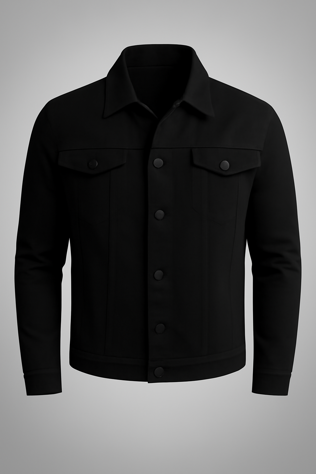 Lucian | Men's Structured Fit Denim Jacket – Classic Collar – Durable with Functional Chest Pockets