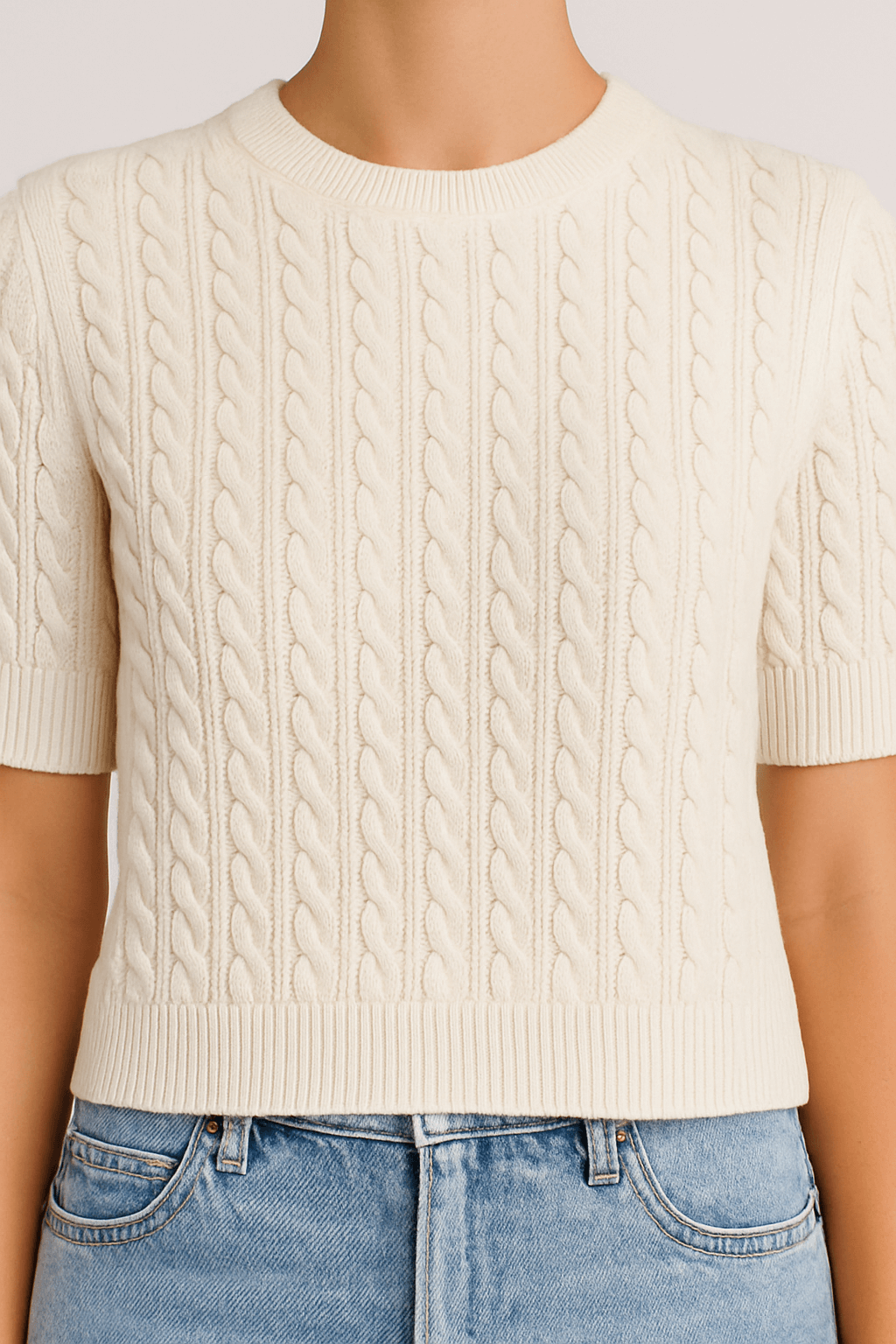 Selah | Casual Knitted Short Sleeve Top - Soft Breathable Polyester - Relaxed Fit