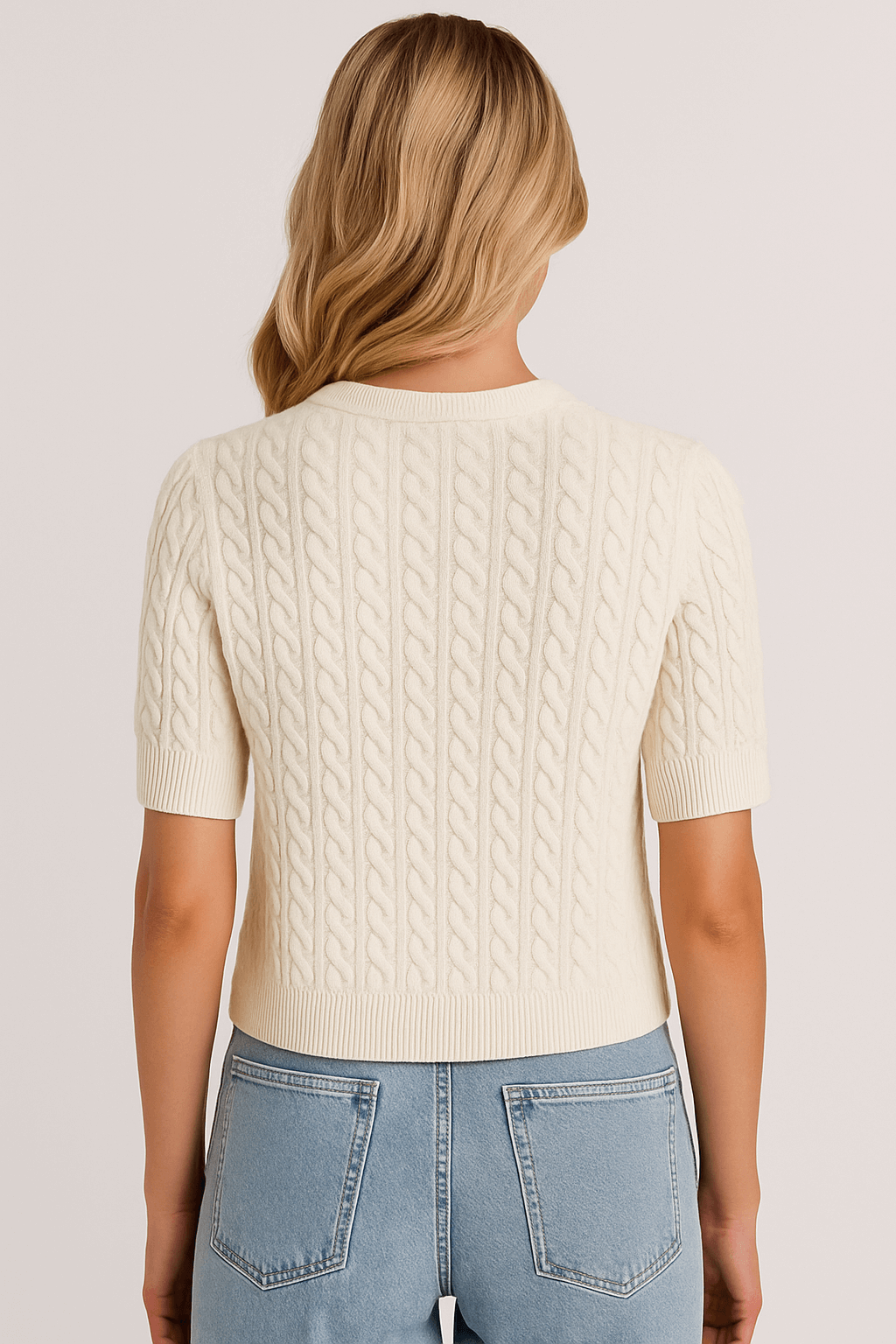 Selah | Casual Knitted Short Sleeve Top - Soft Breathable Polyester - Relaxed Fit