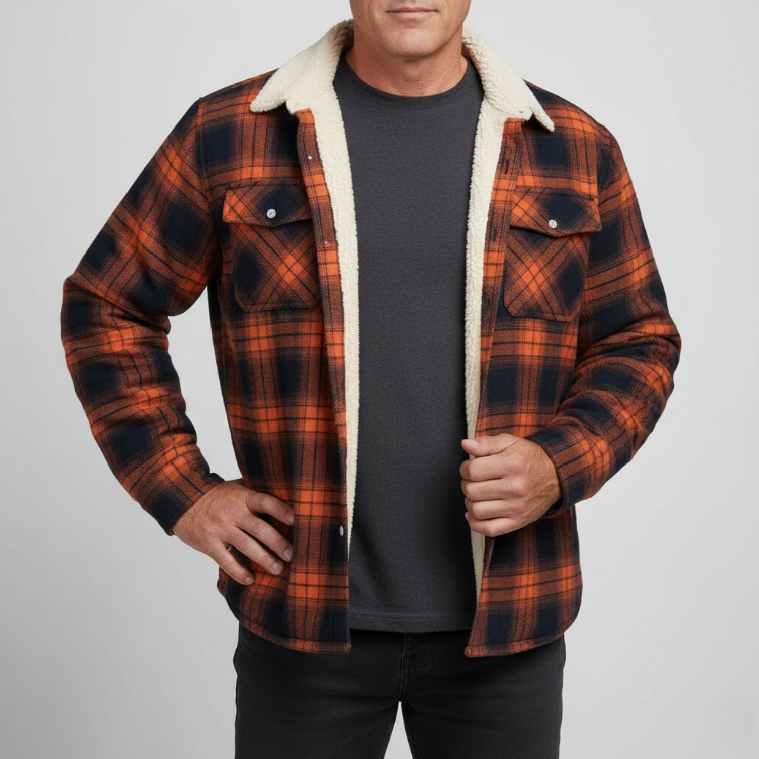 Stoneburry | Soft fleece plaid jacket
