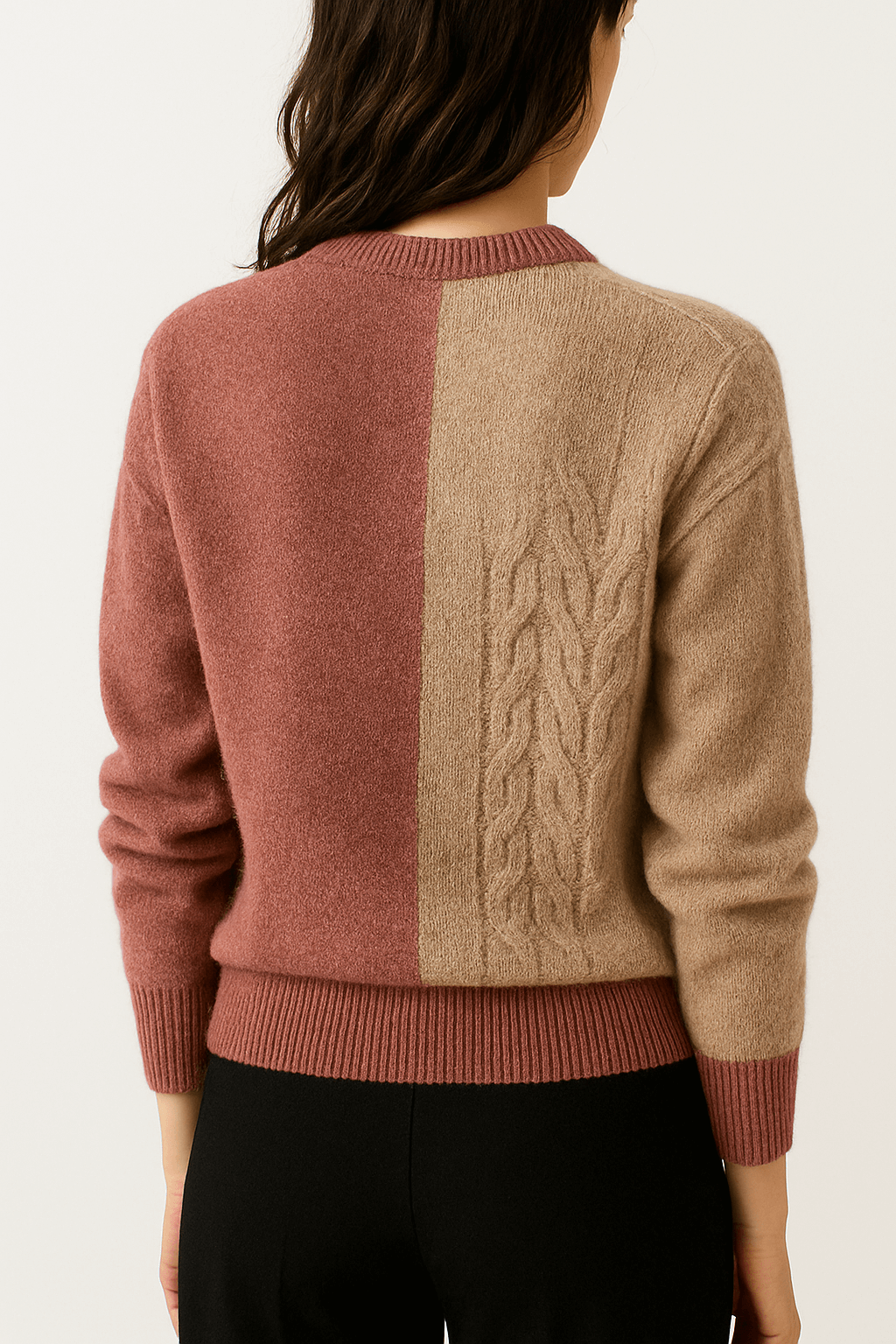 Maren | Women's Long Sleeve Sweater - Soft Polyester Fabric - Relaxed Fit - Round Neck Design