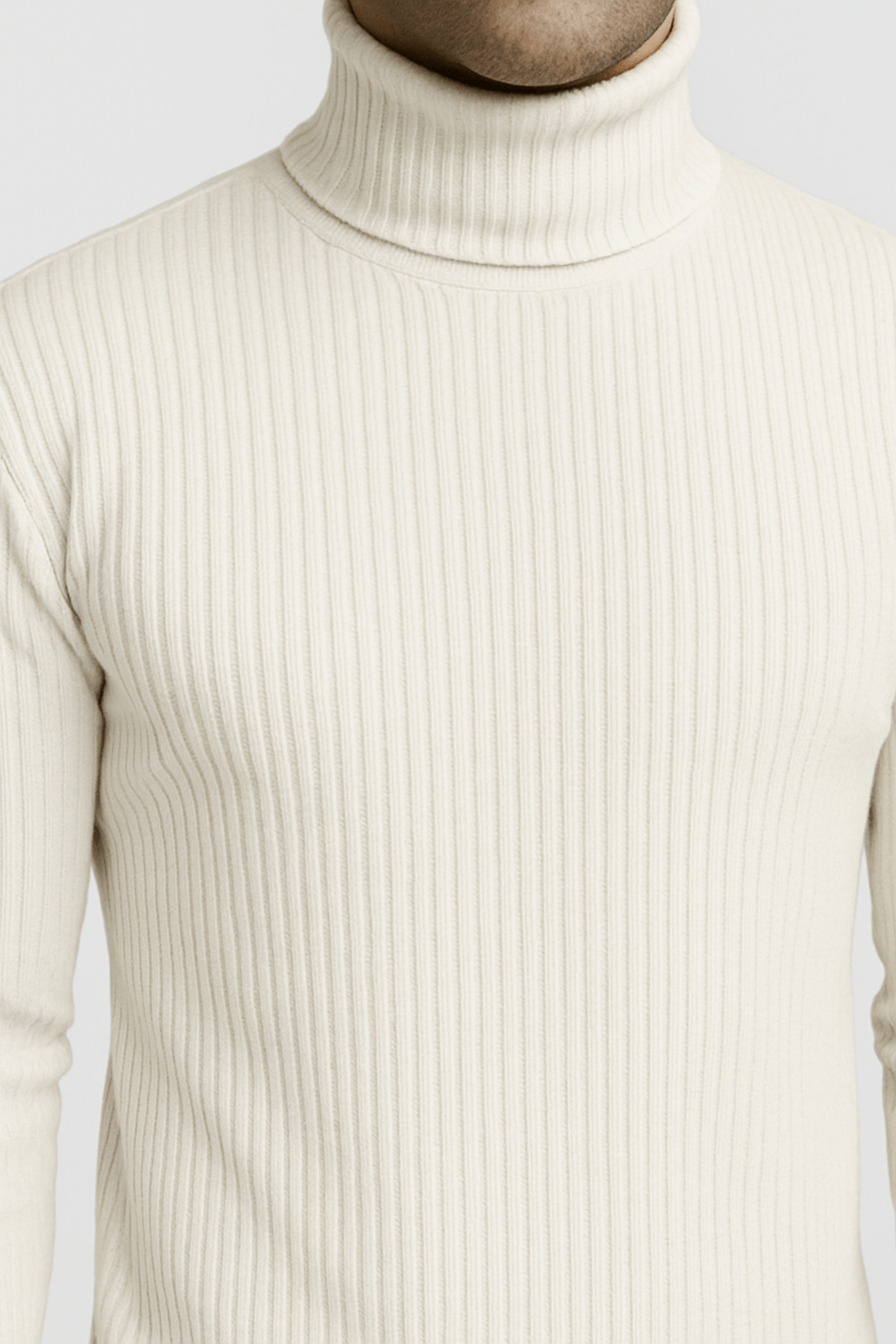Jasper | Men's Slim Fit Turtleneck Sweater - Ribbed Knit - Soft Cotton Blend - Fall Layering