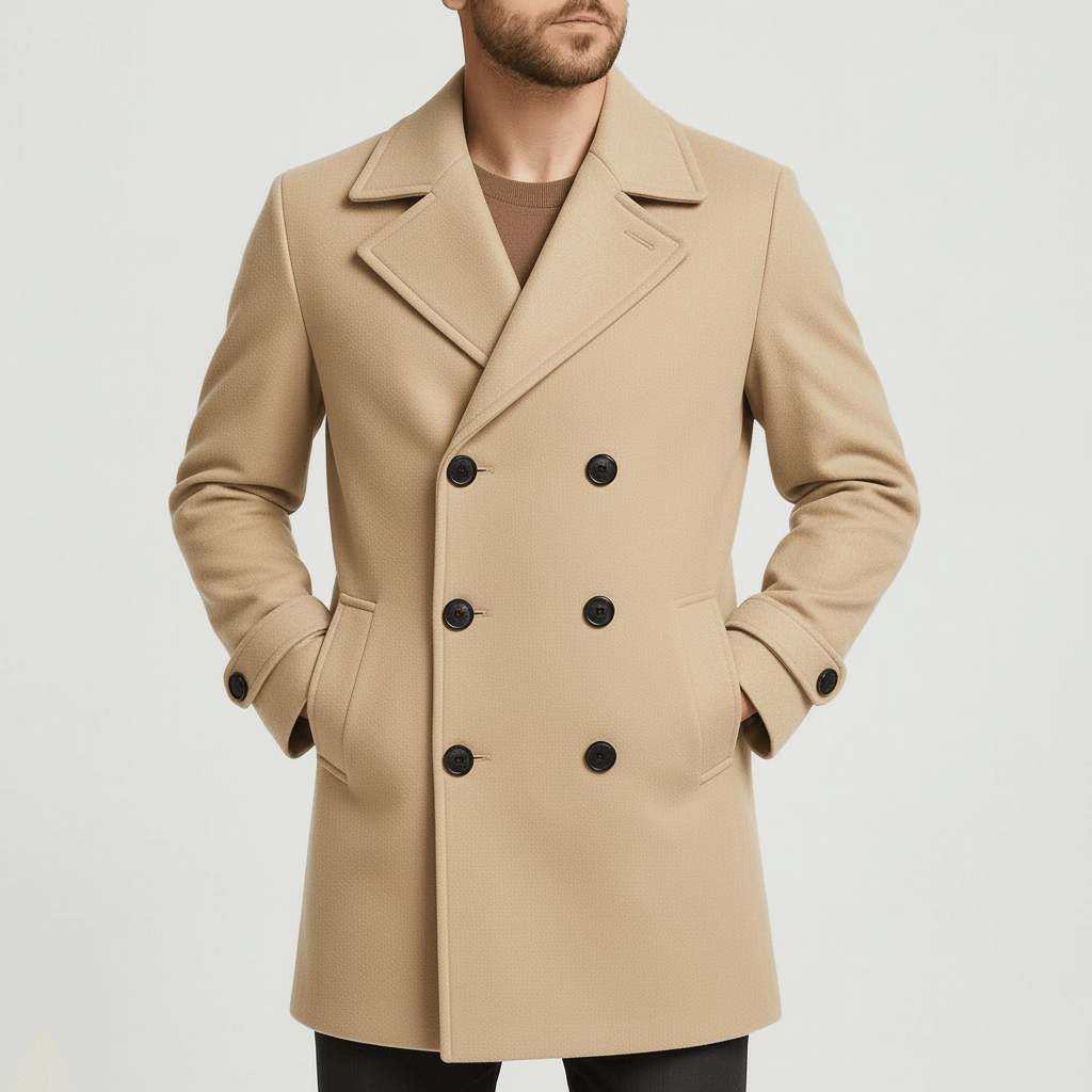 Stoneburry | Wool Blend Double-Breasted Overcoat