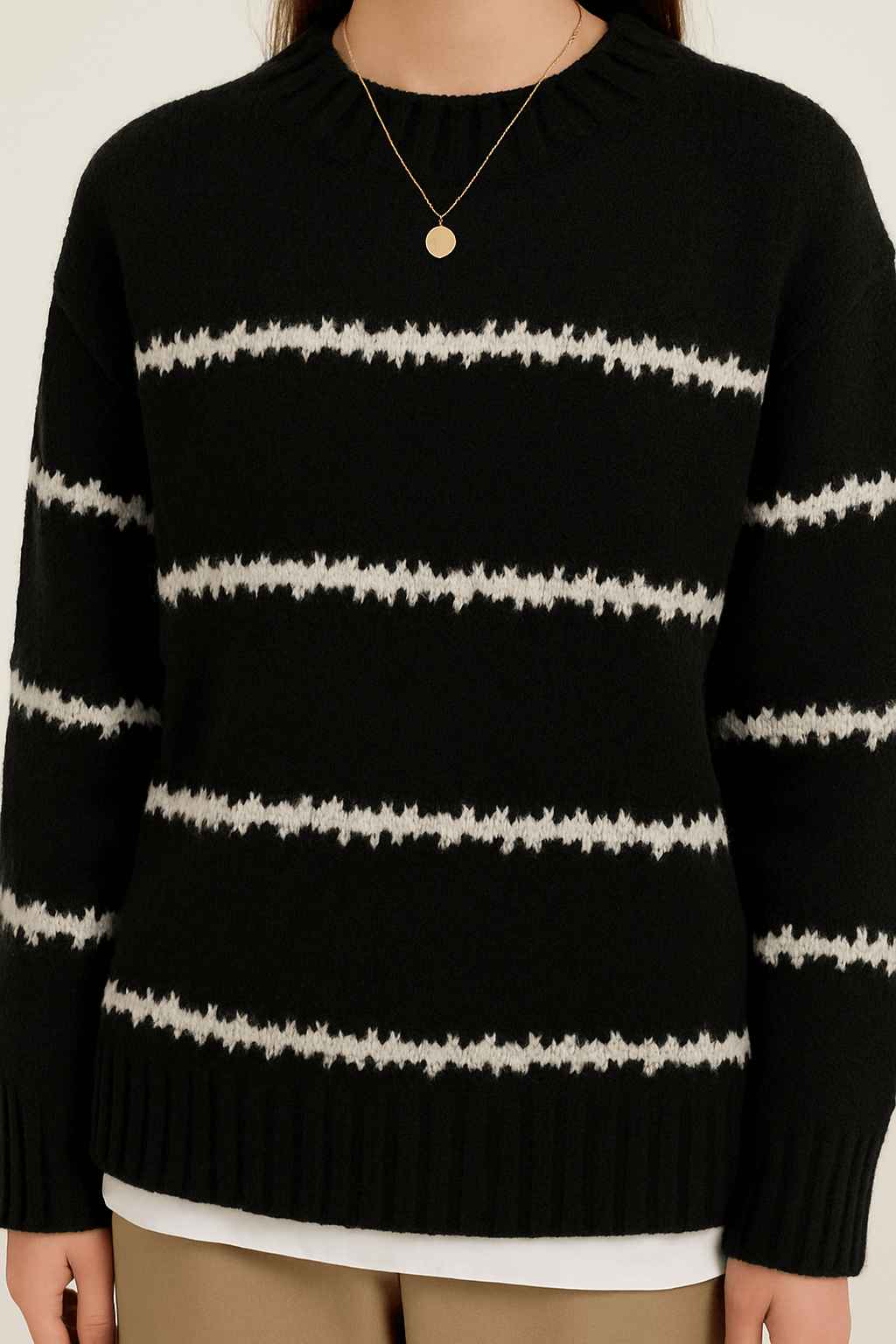 Gisella | Women's Striped Knit Sweater – Cozy & Stylish Round Neck Design