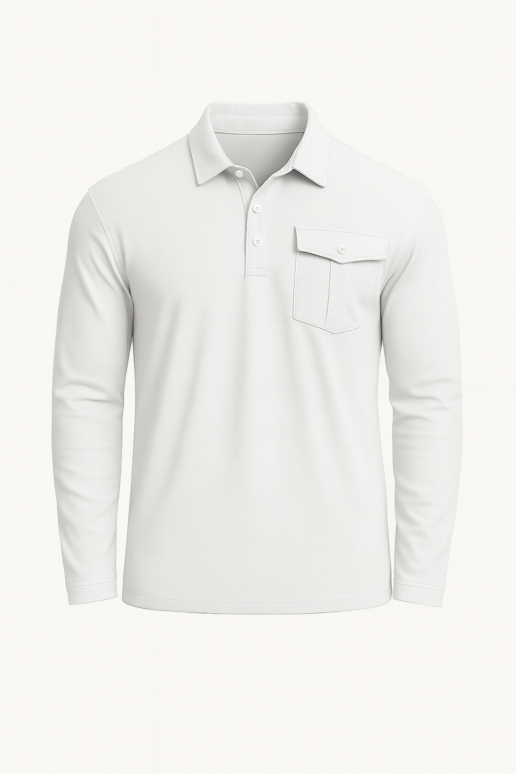 Jarrod | Men’s Slim Fit Cotton Henley Polo Shirt - Stand Collar - Chest Pocket - All-Season Wear