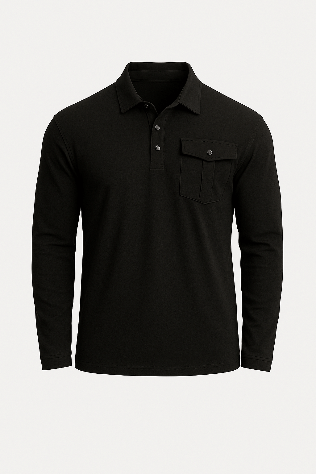 Jarrod | Men’s Slim Fit Cotton Henley Polo Shirt - Stand Collar - Chest Pocket - All-Season Wear