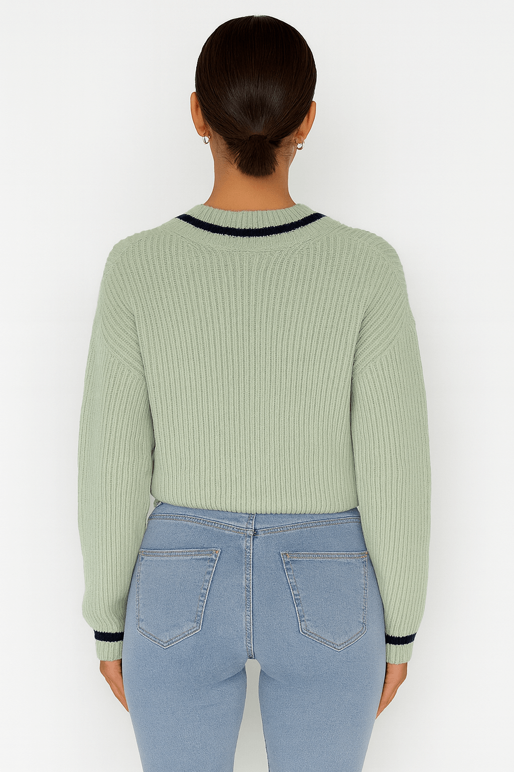 Tessa | Effortless Style - Women’s Striped V-Neck Sweater - Relaxed Fit - Ribbed Cuffs & Hem