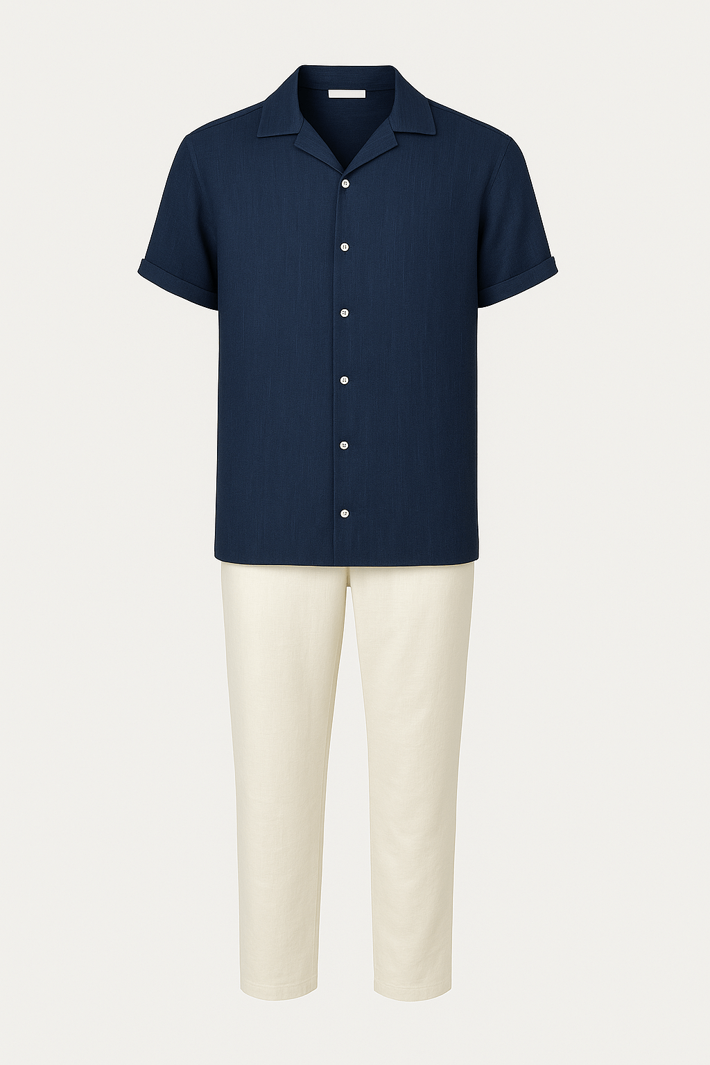 Aldo | Men’s Linen Summer Outfit – Short-Sleeve Shirt & Drawstring Pants Set