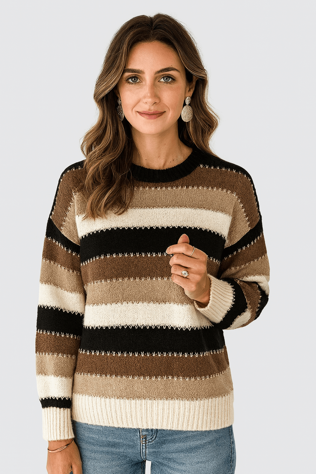 Laurel | Women's Striped Knitted Sweater – Cozy & Chic for Fall/Winter