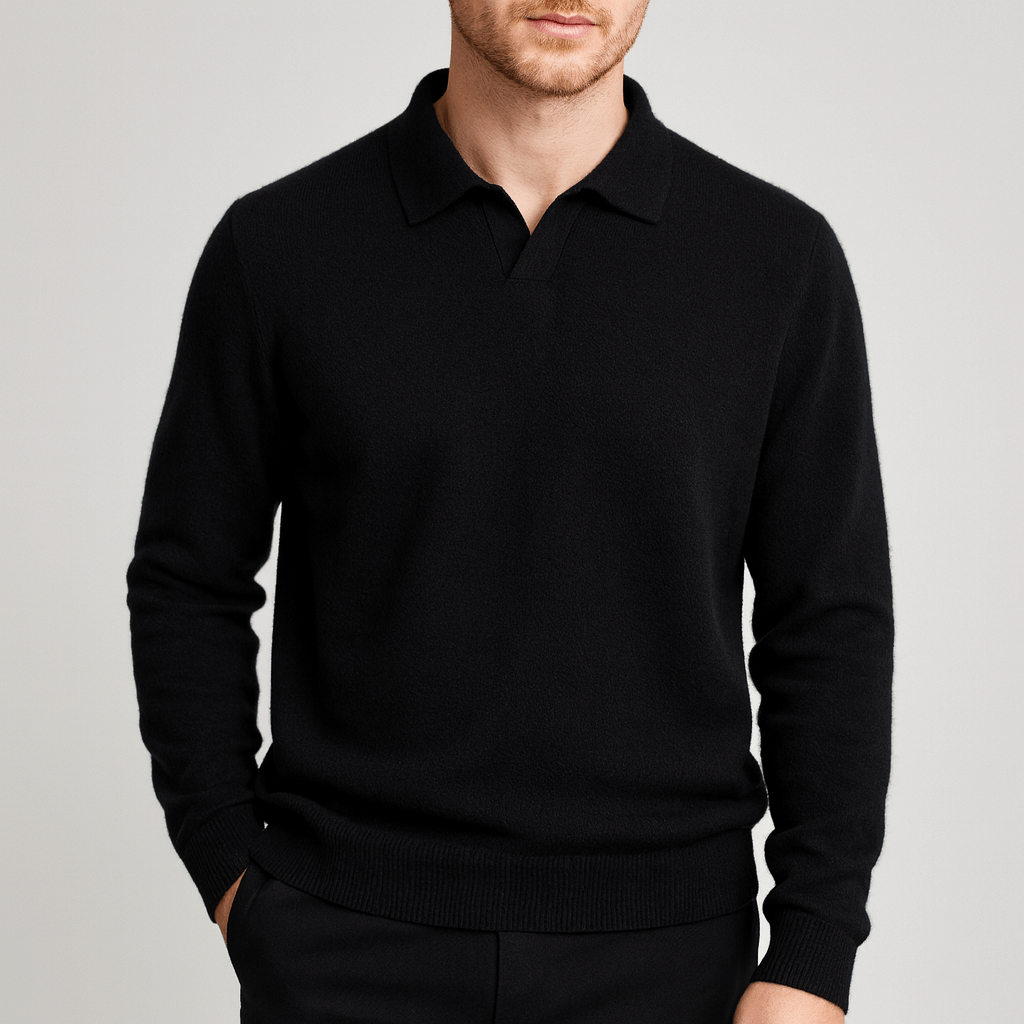 Stoneburry | Soft knit polo collar sweater