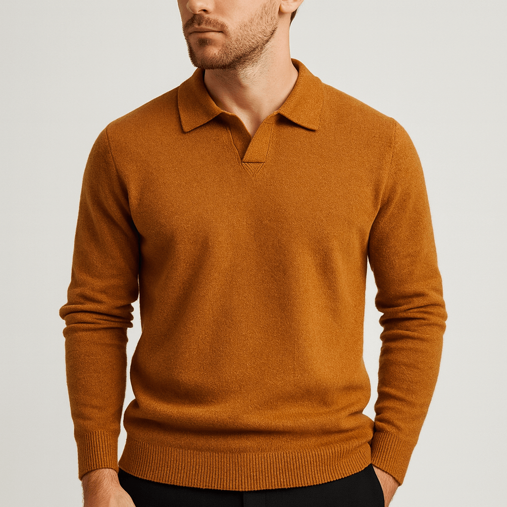 Stoneburry | Soft knit polo collar sweater