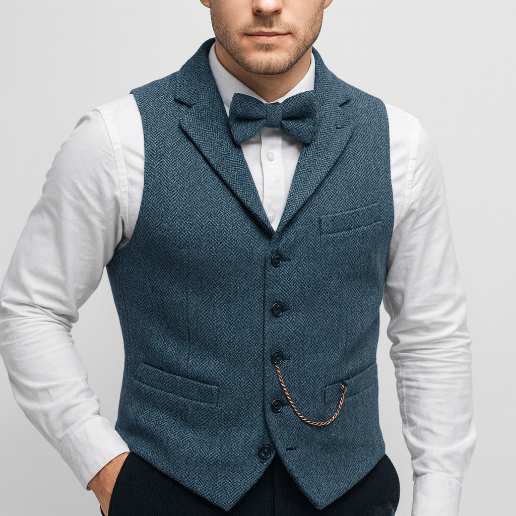 Stoneburry | Slim fit vest with lapel collar