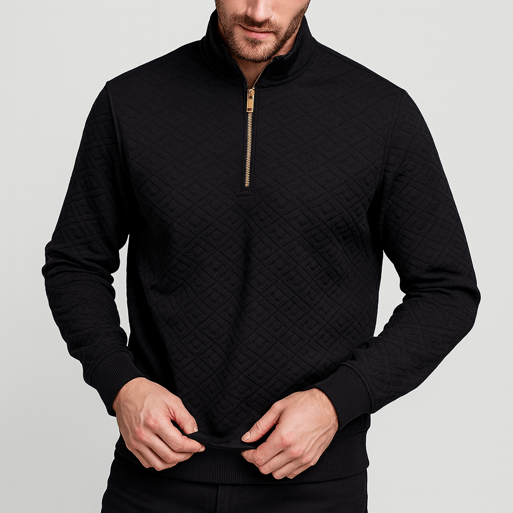 Stoneburry | Mock neck jacquard sweater