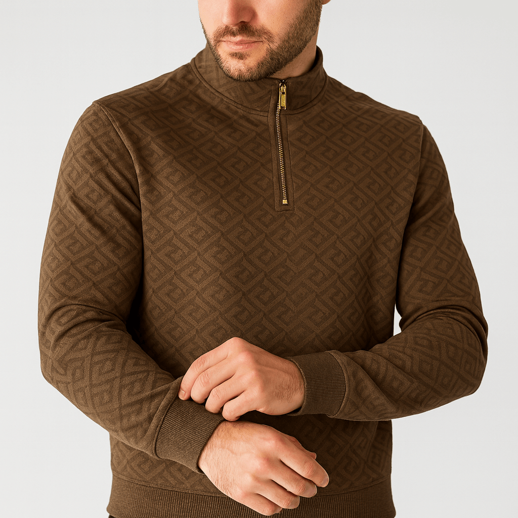 Stoneburry | Mock neck jacquard sweater