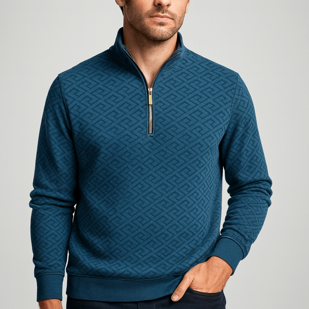 Stoneburry | Mock neck jacquard sweater