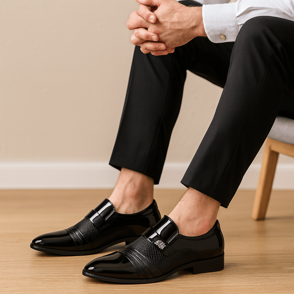 Stoneburry | Premium PU leather loafers with pointed toe