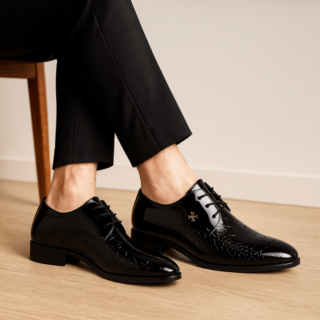 Stoneburry | Polished PU leather oxford shoes