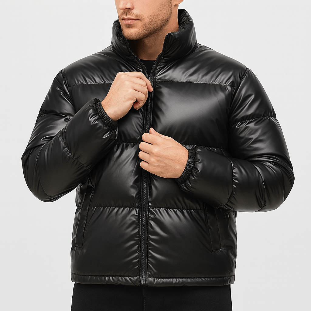 Stoneburry | Glossy down jacket with stand collar