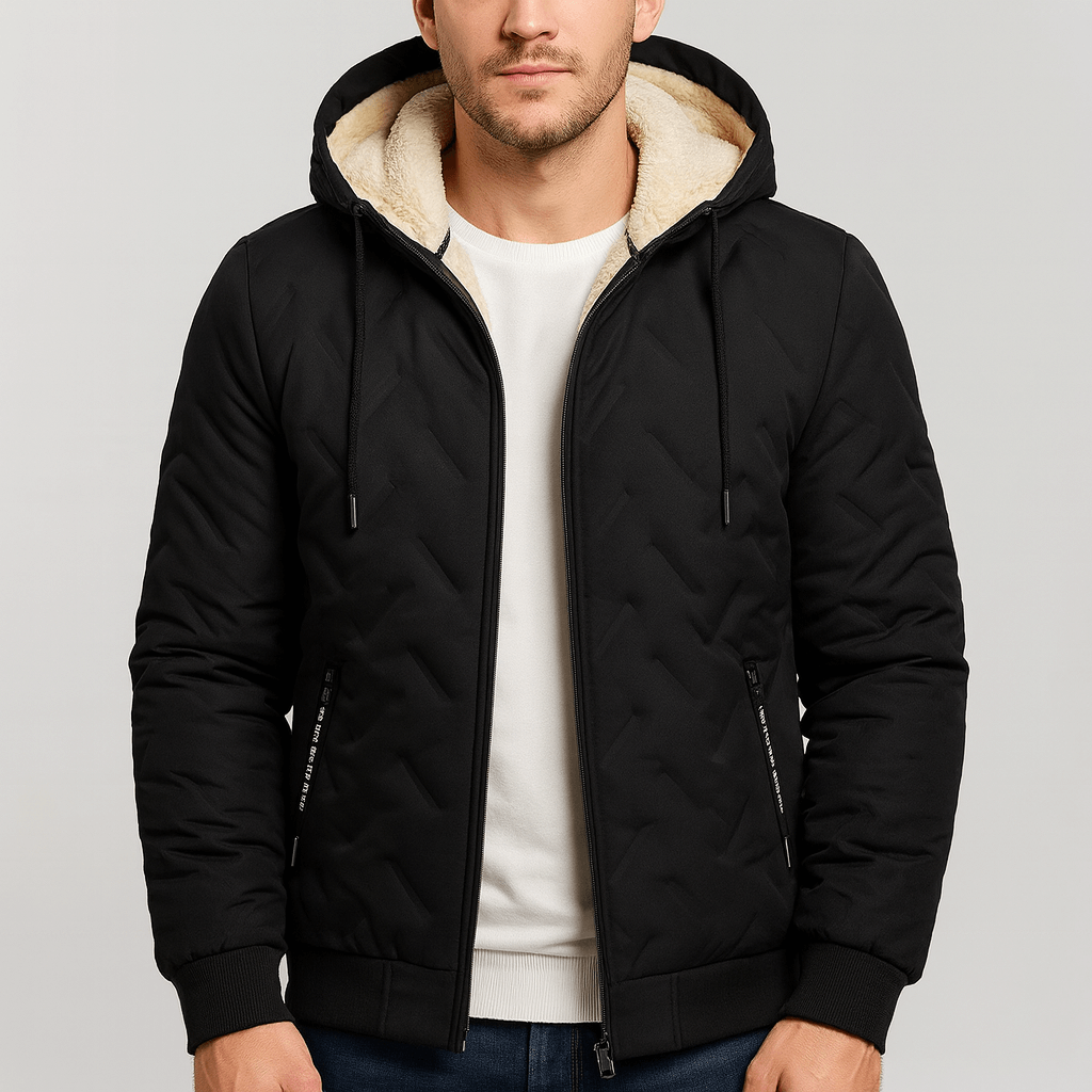 Stoneburry | Textured quilted hooded jacket