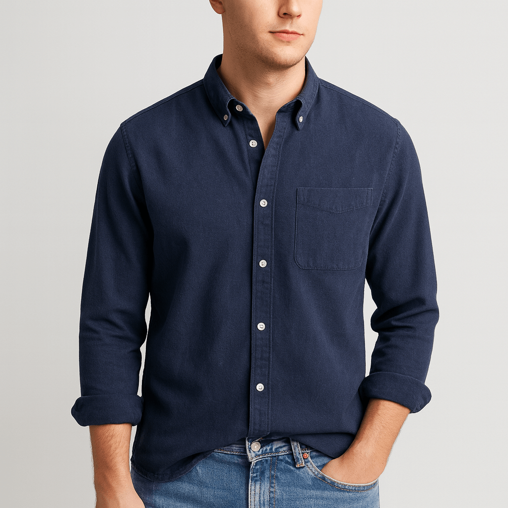 Stoneburry | Notched collar long sleeve shirt