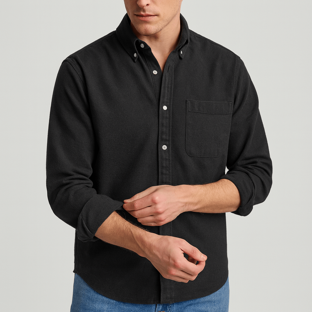 Stoneburry | Notched collar long sleeve shirt