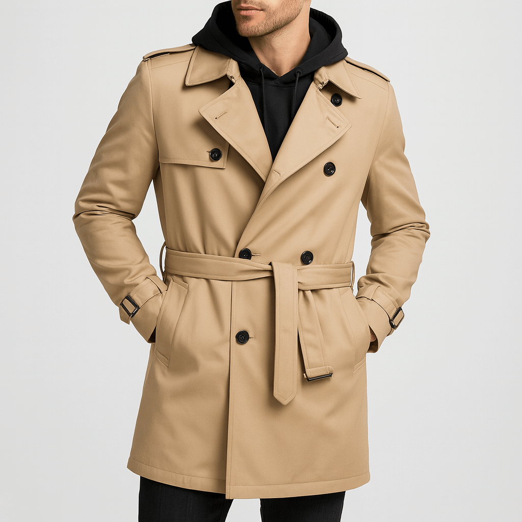 Stoneburry | Tailored fit double-breasted trench coat