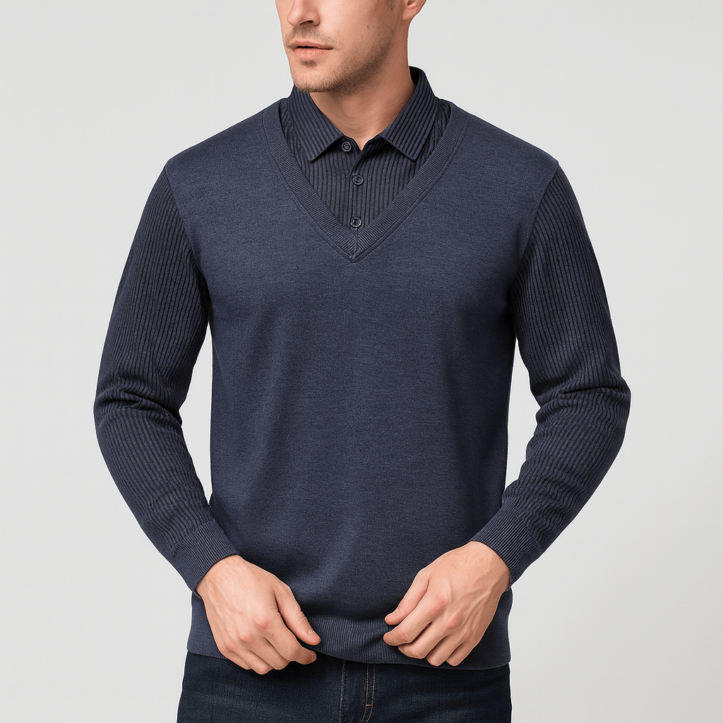 Stoneburry | Soft knit polo sweatshirt