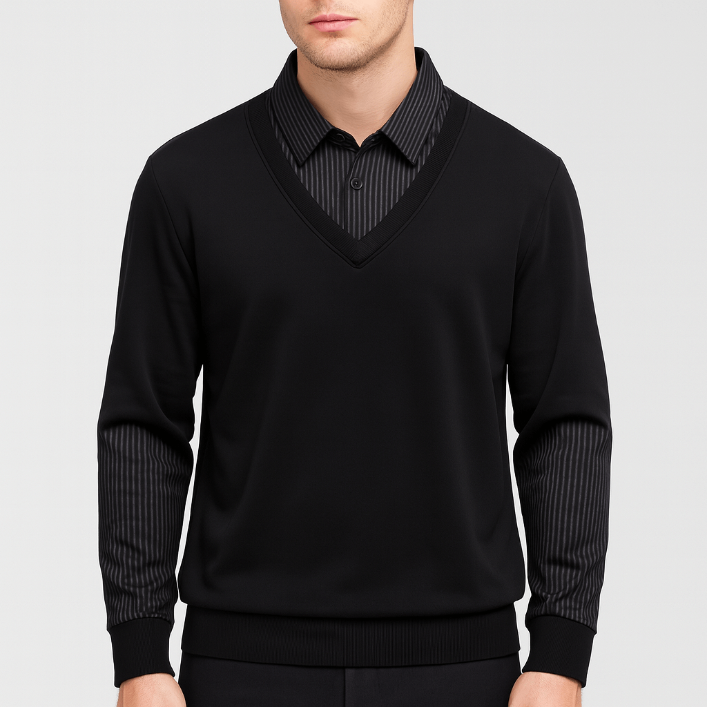 Stoneburry | Soft knit polo sweatshirt