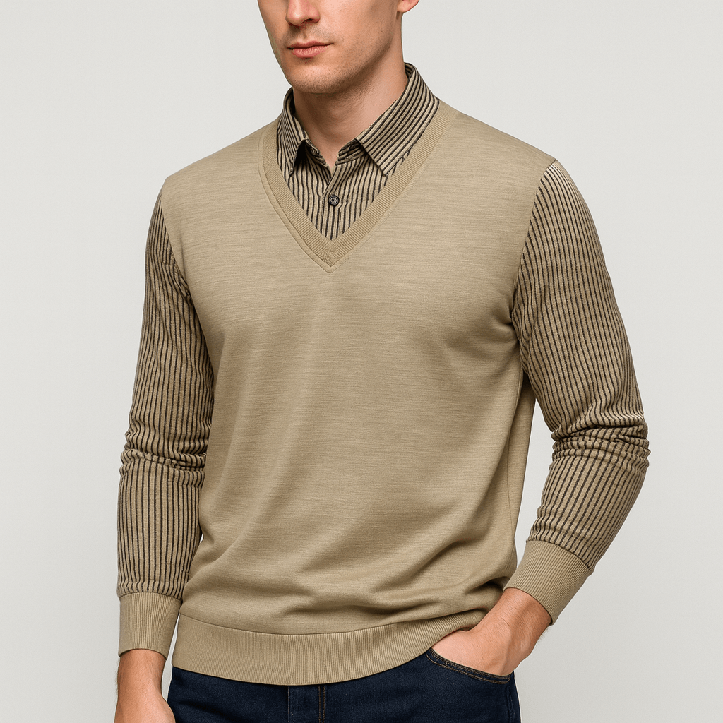 Stoneburry | Soft knit polo sweatshirt