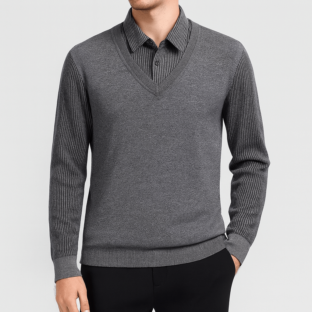Stoneburry | Soft knit polo sweatshirt