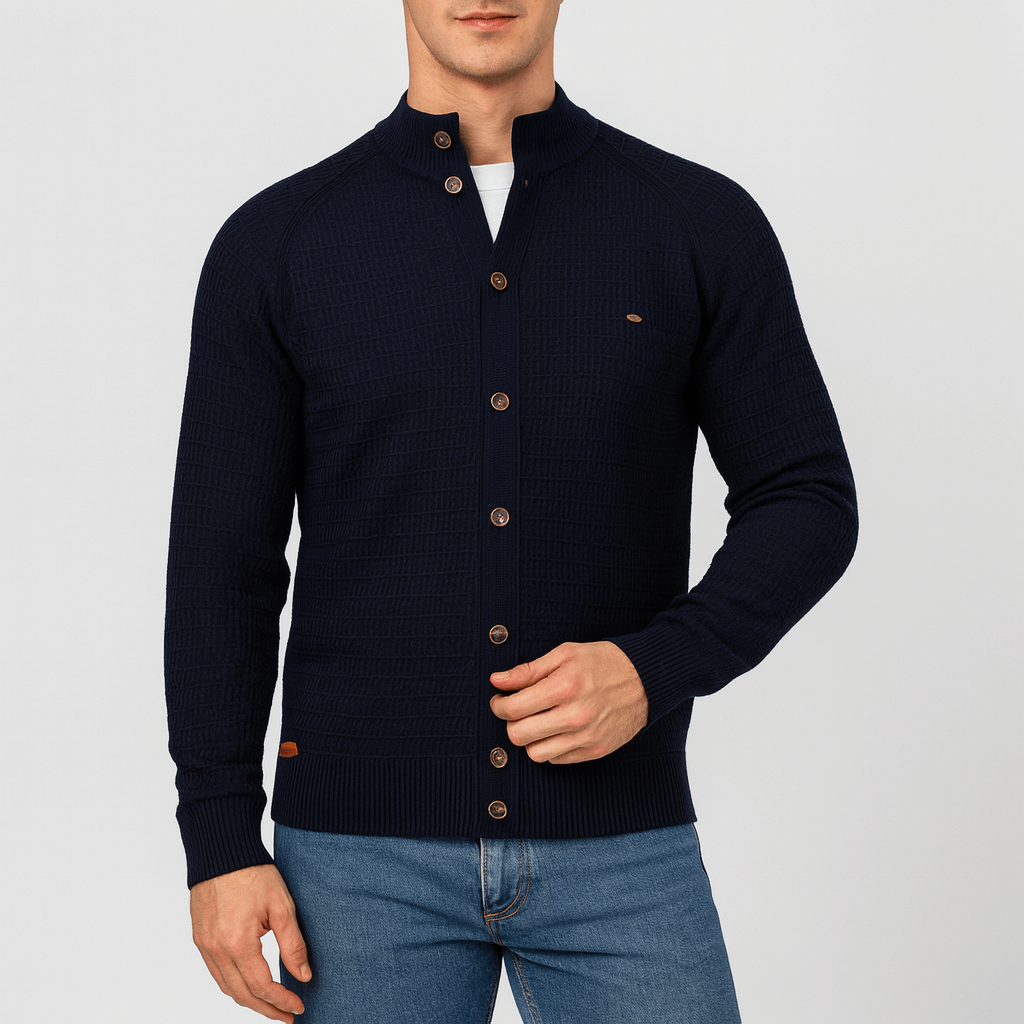Stoneburry | Buttoned cardigan with mandarin collar