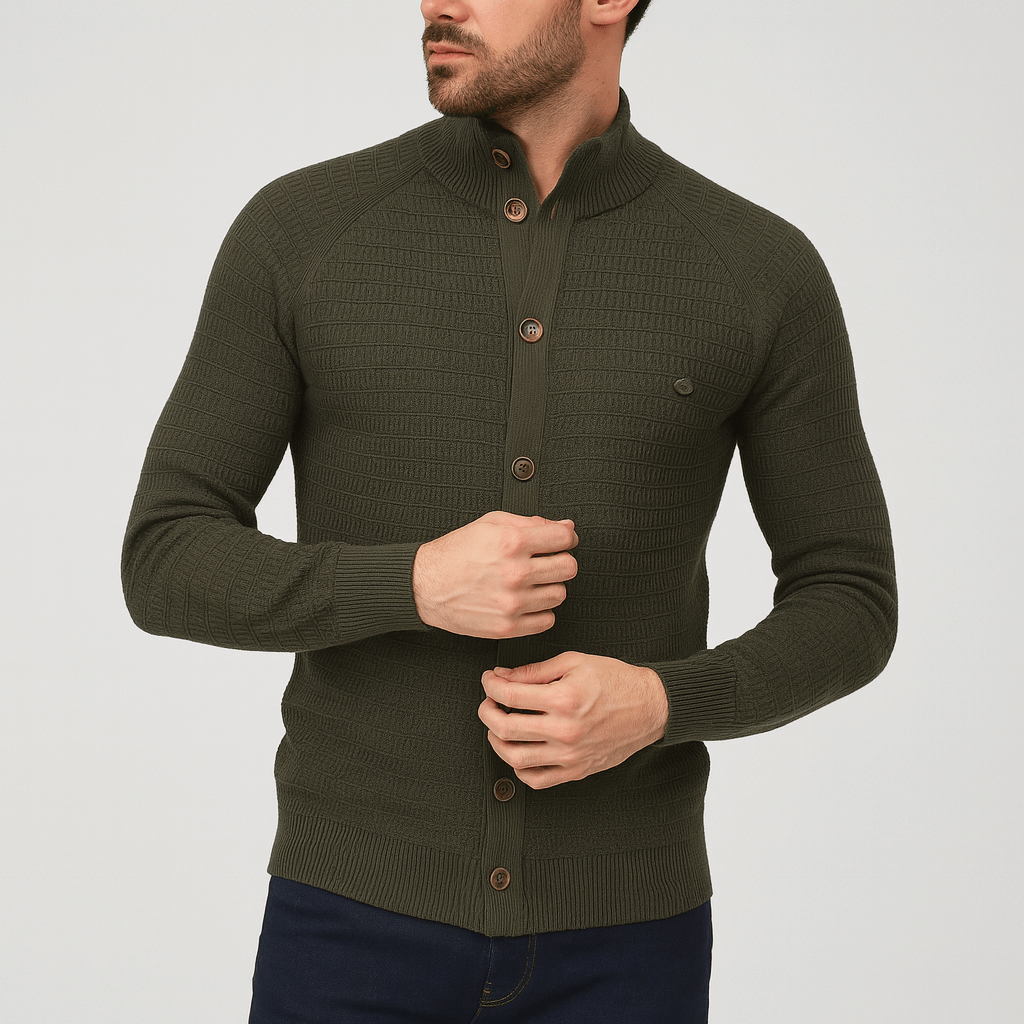 Stoneburry | Buttoned cardigan with mandarin collar