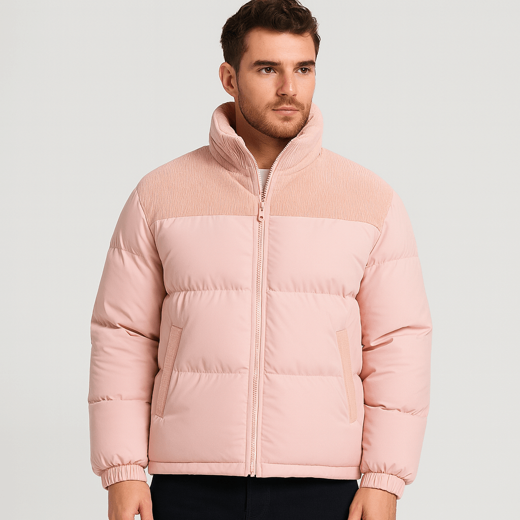 Stoneburry | Quilted insulation puffer jacket with corduroy yoke