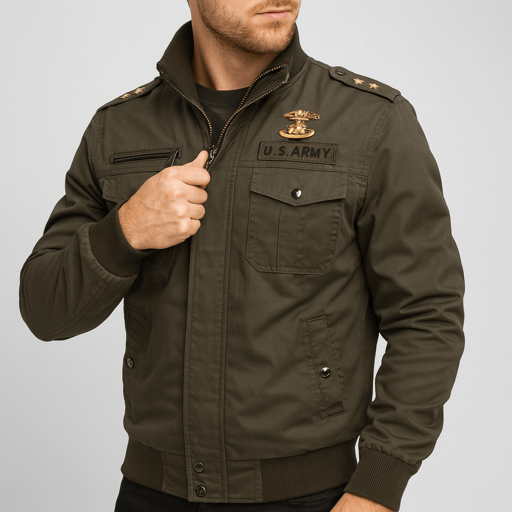 Stoneburry | Ribbed trim bomber jacket