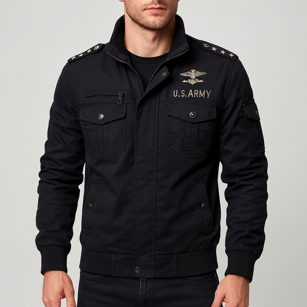Stoneburry | Ribbed trim bomber jacket
