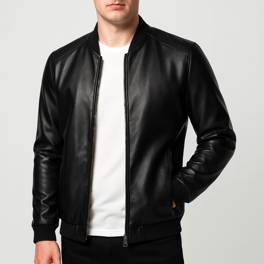 Stoneburry | Vintage motorcycle leather bomber jacket
