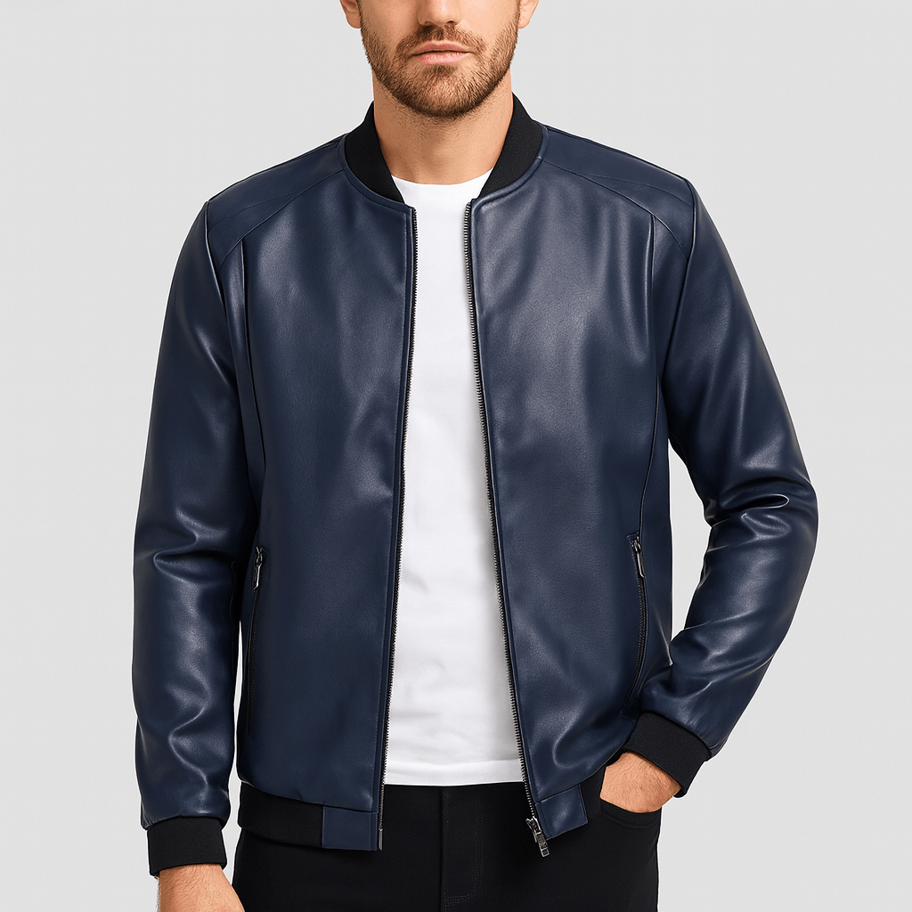 Stoneburry | Vintage motorcycle leather bomber jacket