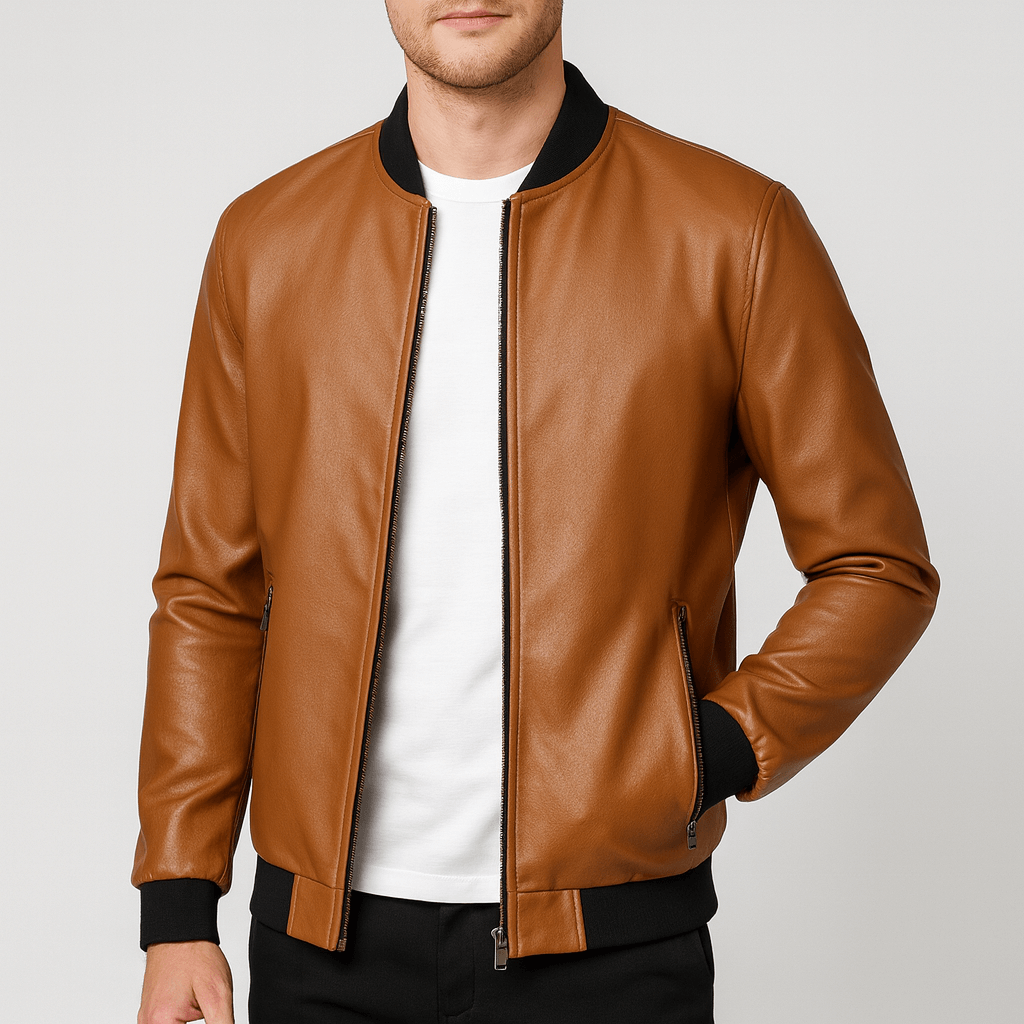 Stoneburry | Vintage motorcycle leather bomber jacket