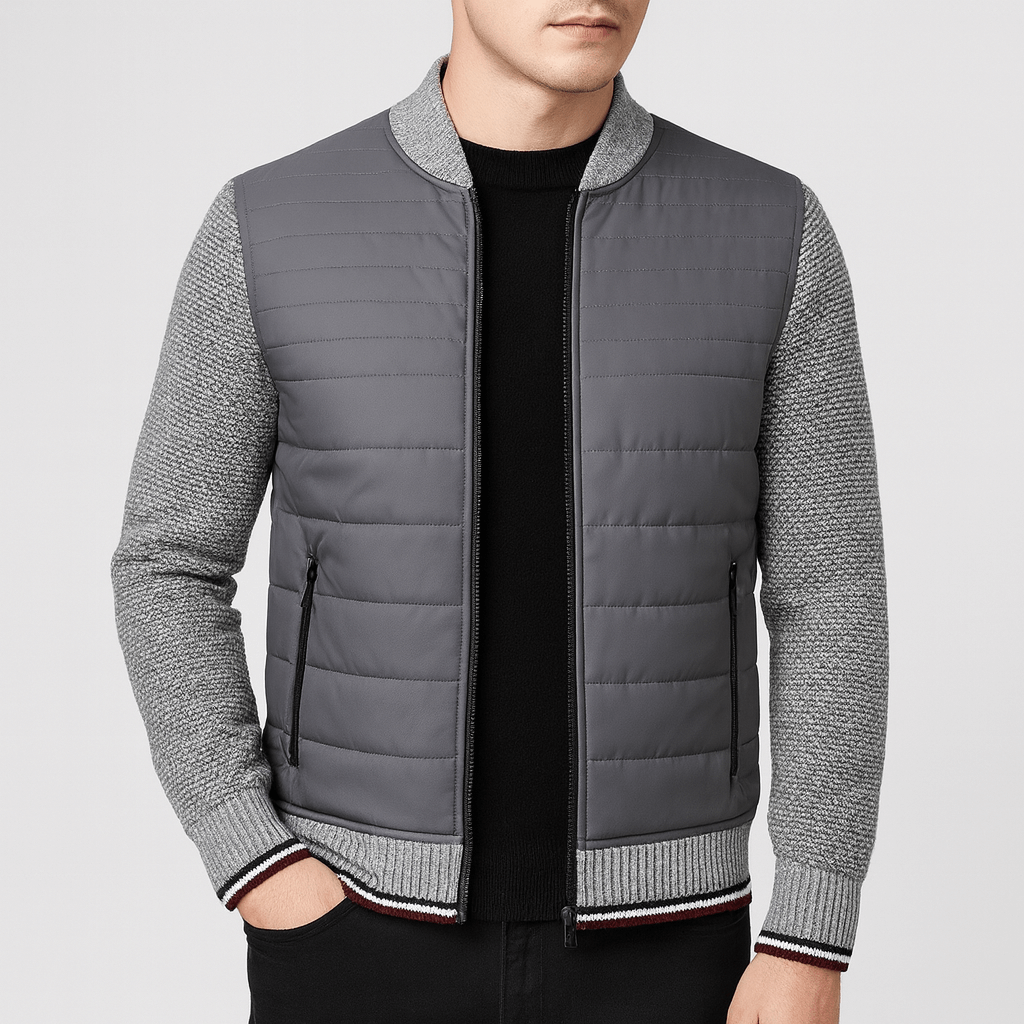 Stoneburry | Quilted jacket with knitted sleeves
