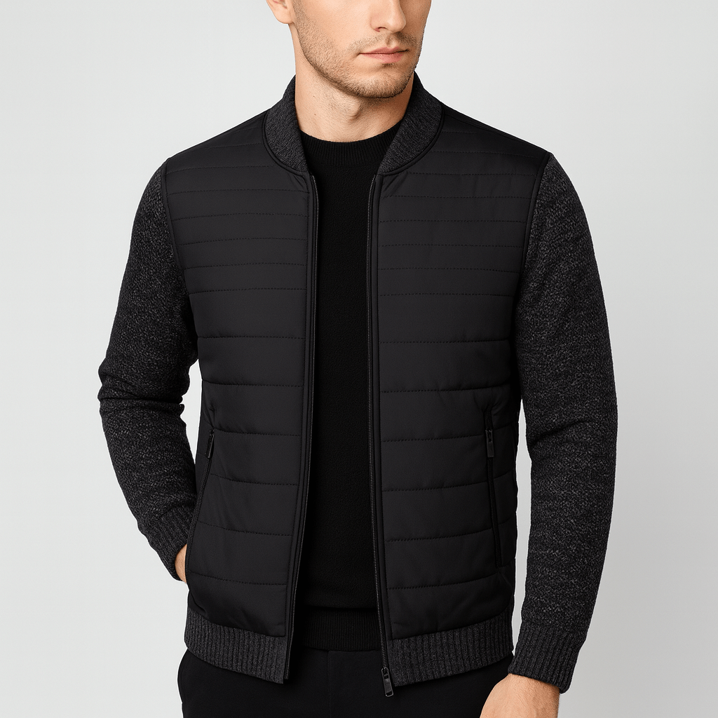 Stoneburry | Quilted jacket with knitted sleeves