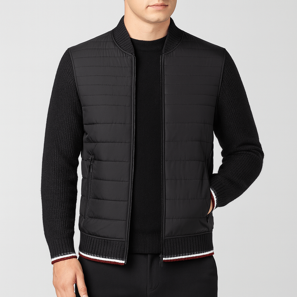 Stoneburry | Quilted jacket with knitted sleeves